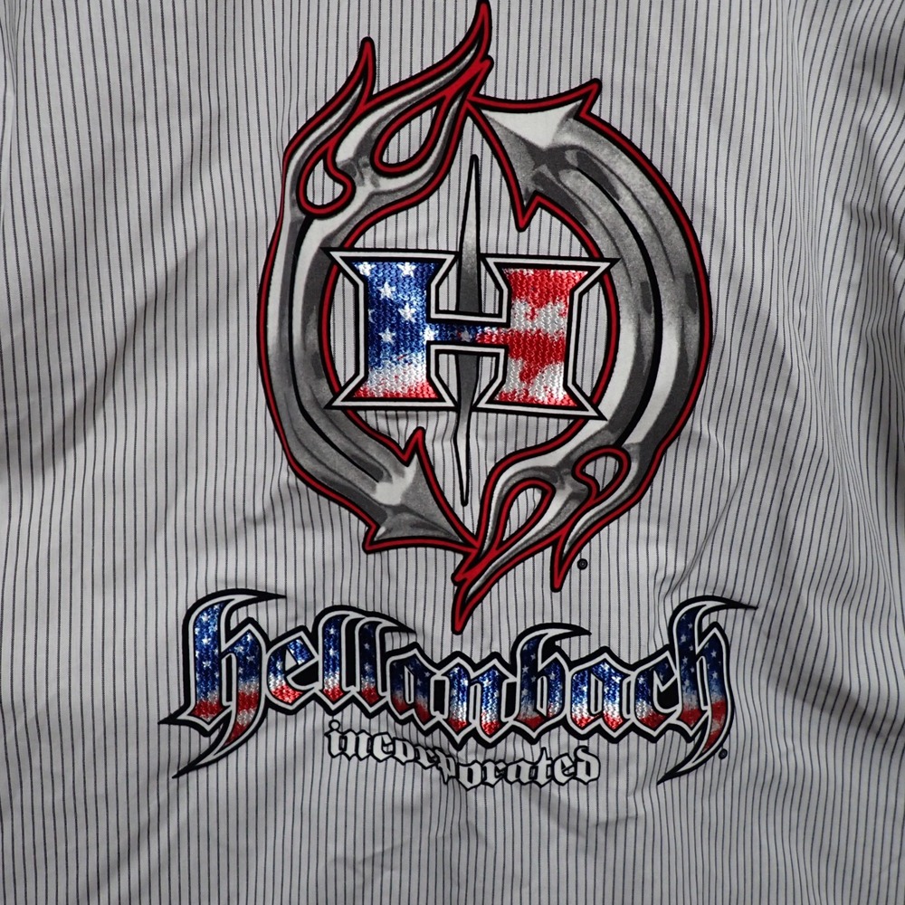 Red Kap Hellanbach Incorporated Pinstripe Work Shirt Mens XL White Navy SP20CW2